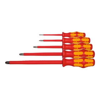 Wera Jeu de tournevis pour vis Phillips, avec manche Kraftform 100% isolés, Nombre de tournevis: 5