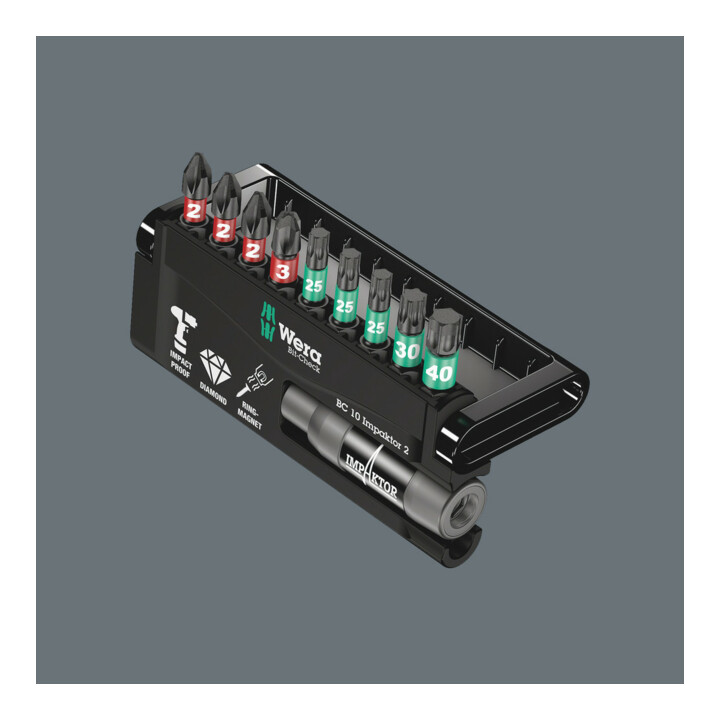 WERA Jeu d'embouts IMPAKTOR, pour visseuses IMPACT, 10 pc.