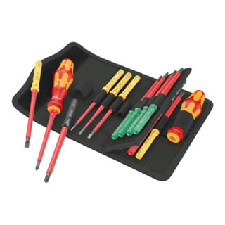 Wera VDE-Wechselklingen mit Handhalter, Kraftform Kompakt VDE 17 Universal 1 Tool Finder, 17-teilig