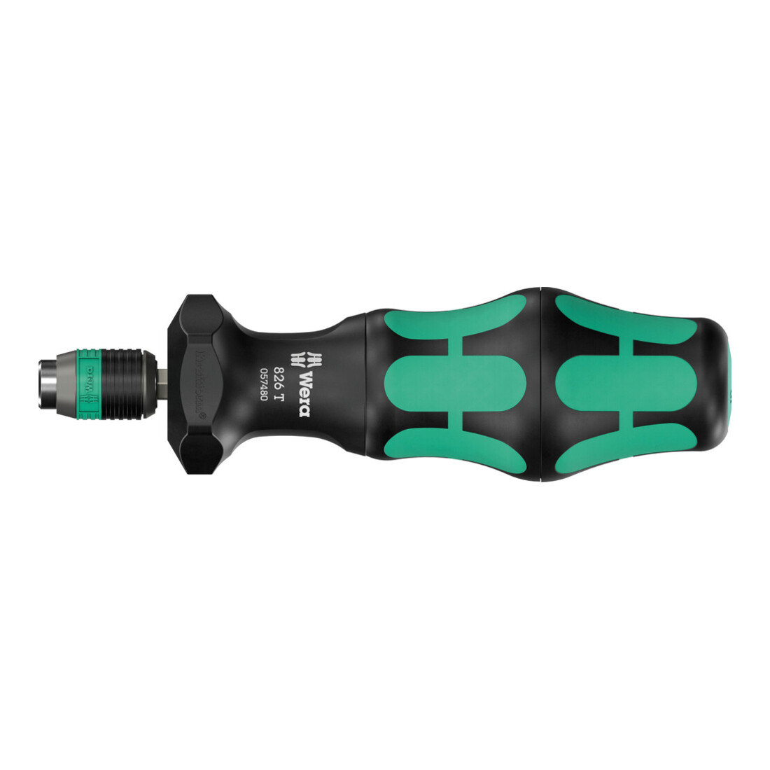WERA Kraftform-Schraubendreherhalter Turbo für 1/4 Zoll Bits C 6,3 und E 6,3 mit Schnellwechselfutter, Sechskant-Aufnahme: 6,3