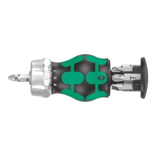 WERA Magazin-Schraubendreherhalter mit 1/4 Zoll Bits mit Ratsche und Magnet, Typ: 3