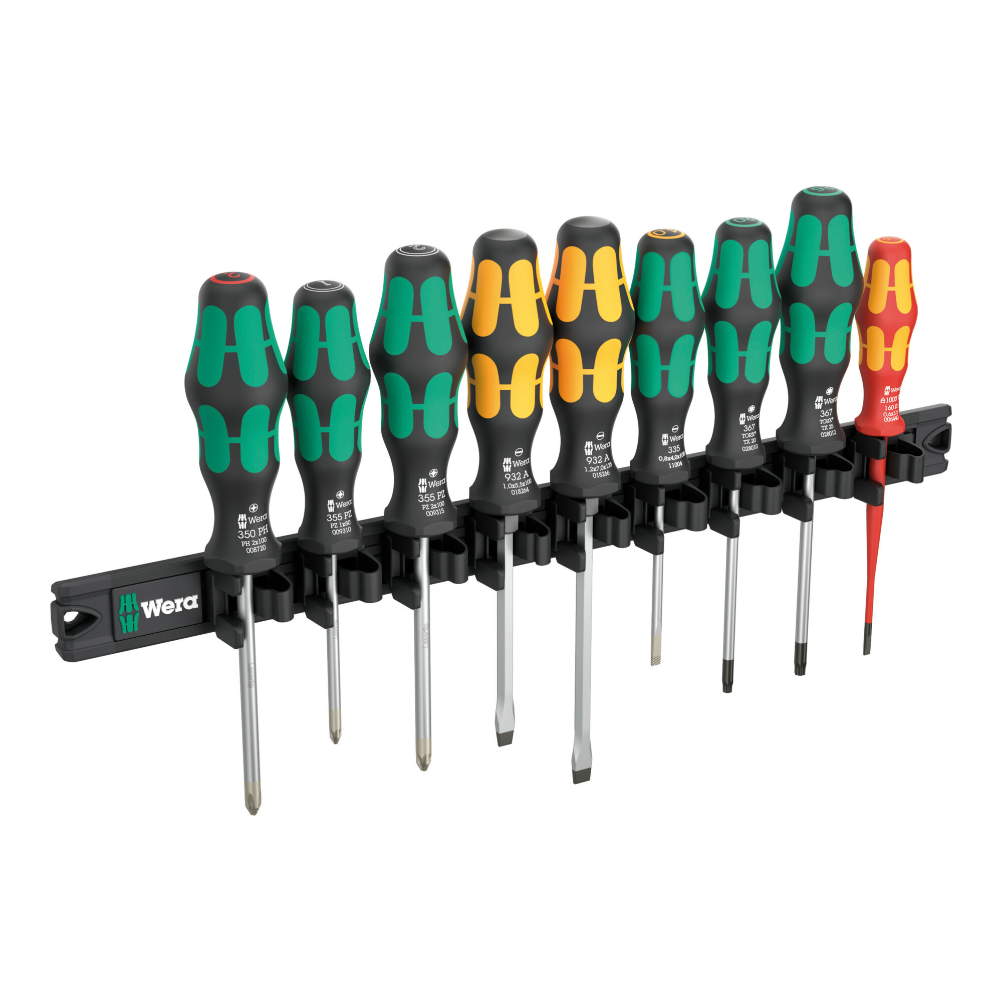 Wera Magnetleiste 9650 Kraftform Schraubendreher-Satz, 9-teilig