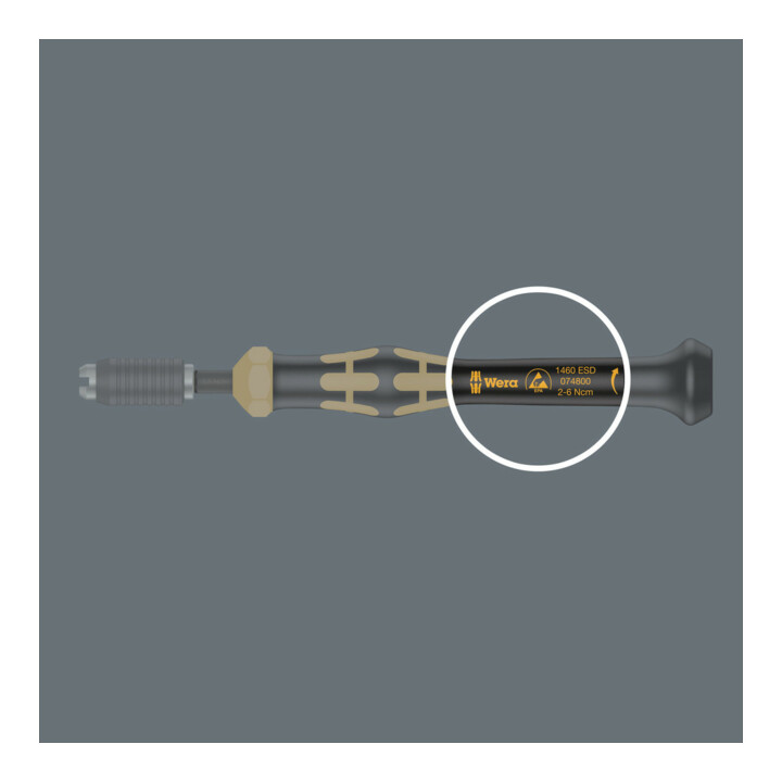WERA Micro-tournevis dynamométrique, ESD avec mandrin à changement rapide pour Halfmoon / HIOS, 4 mm