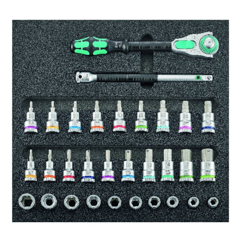 Wera Module d'outil 1/3 Clé à douille 1/2" Zyklop avec fonction de maintien