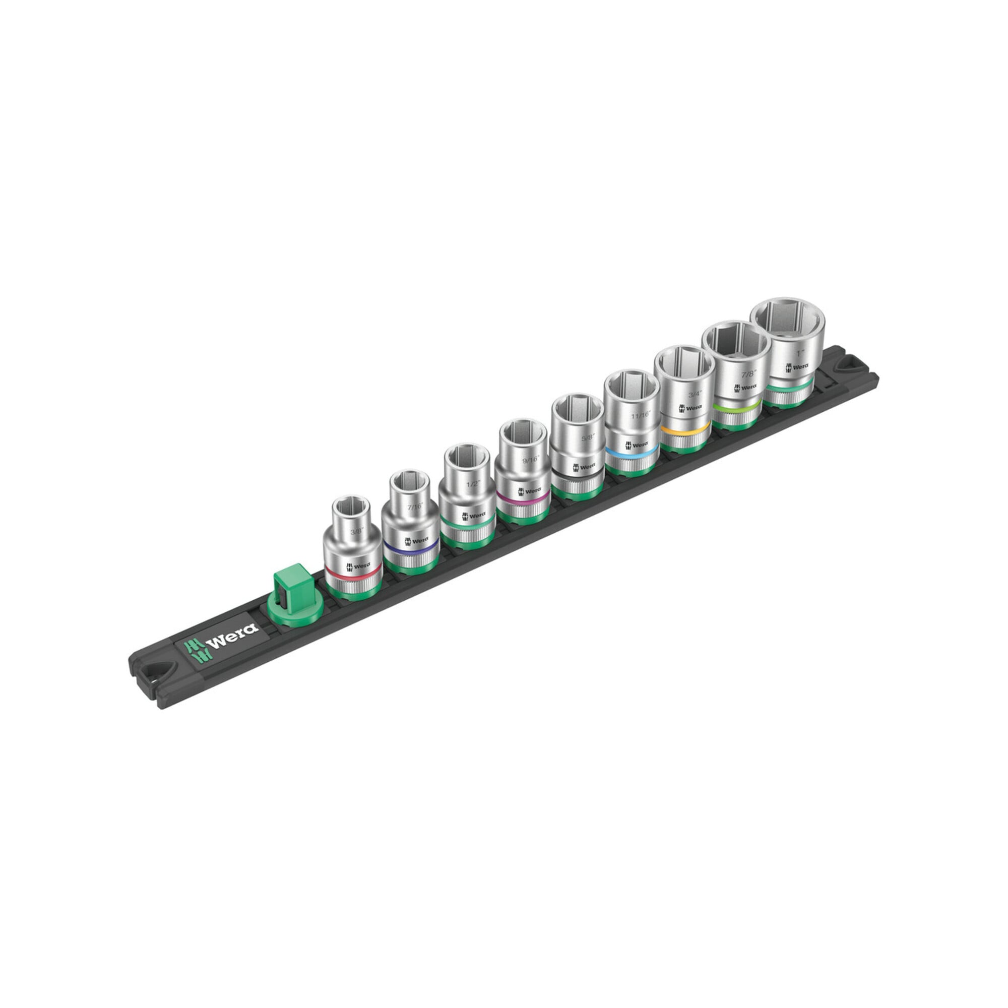 Wera Nuss-Magnetleiste C Imperial 1 Zyklop Steckschlüsseleinsatz-Satz, 1/2 Zoll -Antrieb, zöllig, 9-teilig