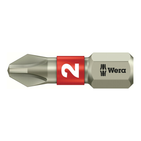 Wera Phillips Bit, L25 mm, entraînement 1/4", acier inoxydable