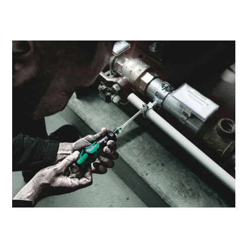 Wera Portabit manuale turbo 826 T Kraftform con mandrino a cambio rapido Rapidaptor, 1/4"x146mm