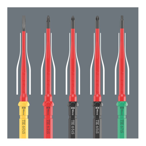 Wera Schraubendrehersatz mit Wechselklingen extra slim, Kraftform Kompakt VDE 17 extra slim 1 Tool Finder, 17-teilig