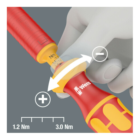 Wera Serie 7400 VDE Kraftform einstellbare Drehmoment-Handhalter (0,3-3,5 Nm), art. no. 7444 VDE x 1,7-3,5 N m