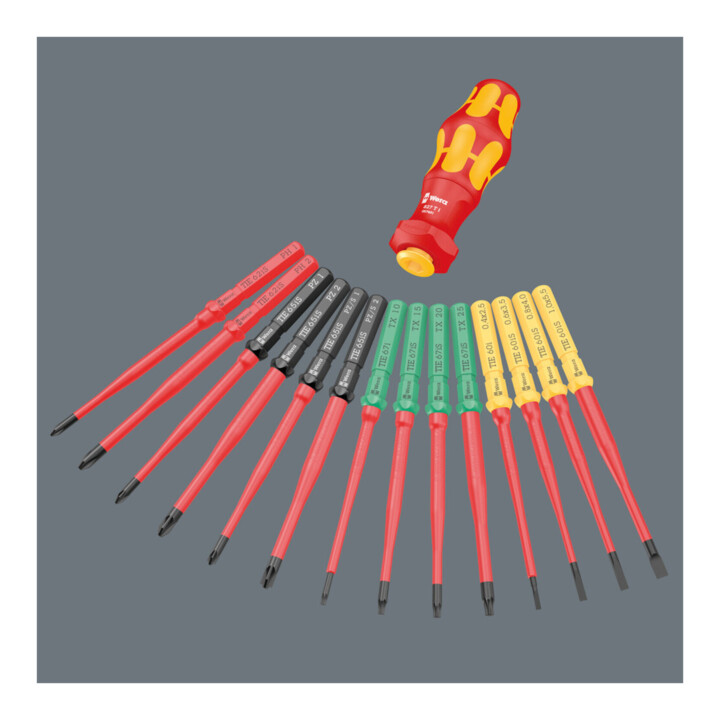 Wera Set de tournevis avec lames interchangeables, Kraftform Kompakt Turbo i 1 Tool Finder, 16 pièces