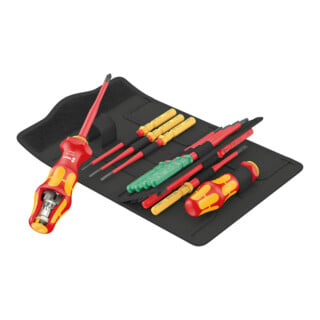 Wera Set de tournevis avec lames interchangeables, Kraftform Kompakt Turbo i Imperial 1 Tool Finder, 16 pièces