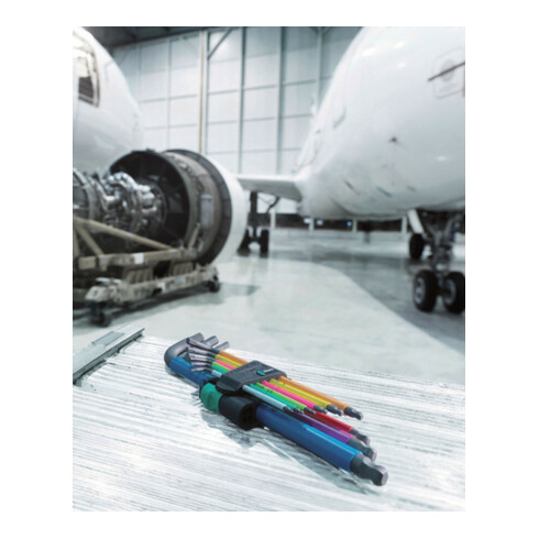 Wera Set di brugole 950/9 Hex-Plus Multicolour HF 1, metriche, BlackLaser, con funzione di fermo, 9pz.