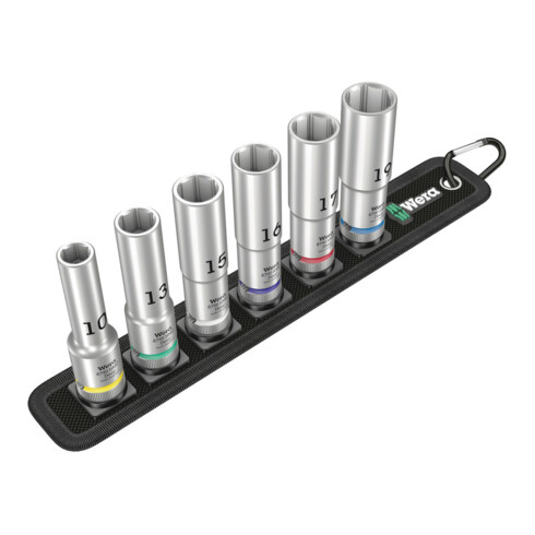 Wera Set di bussole Belt C Deep 1, attacco da 1/2", 6pz.