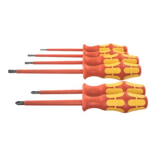 Wera Set di cacciaviti per elettricisti, interamente isolati, per viti a intaglio e Phillips, 6pz.