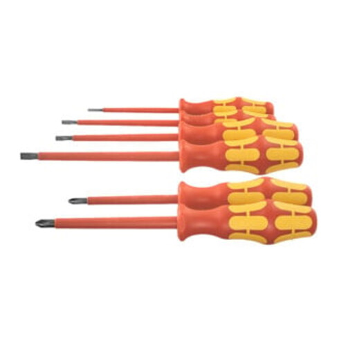Wera Set di cacciaviti per elettricisti, interamente isolati, per viti a intaglio e Pozidriv, 6pz.