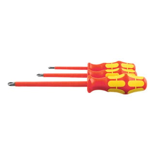 WERA Set di cacciaviti per viti a croce Phillips, impugnatura Kraftform interamente isolati, 3pz.