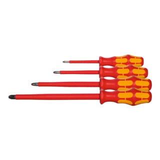 WERA Set di cacciaviti per viti a croce Phillips, impugnatura Kraftform interamente isolati, 4pz.