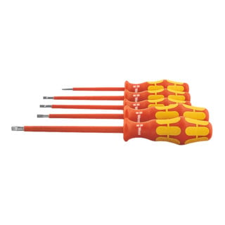 WERA Set di Giravite per elettricisti per viti con intaglio, impugnatura Kraftform interamente isolati, 8pz.