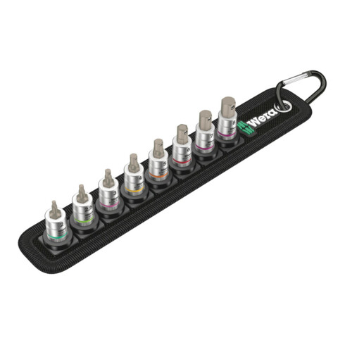 Wera Set di inserti-bussola Belt A 2 Zyklop a esagono incassato, con funzione di tenuta, attacco 1/4", 8pz.
