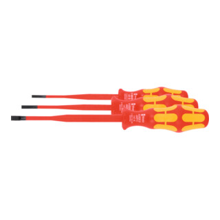 Wera Set elektro-schroevendraaiers voor sleuf, met Kraftform-handvat volledig geïsoleerd, Aantal schroevendraaiers: 3