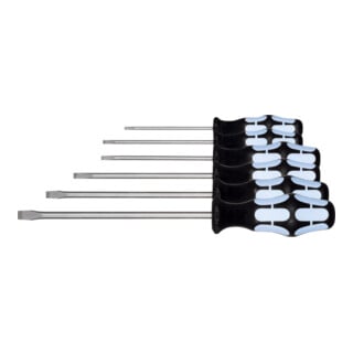 Wera Set genormaliseerde schroevendraaiers'Stainless' voor sleuf, met Kraftform-handvat, Aantal schroevendraaiers: 6