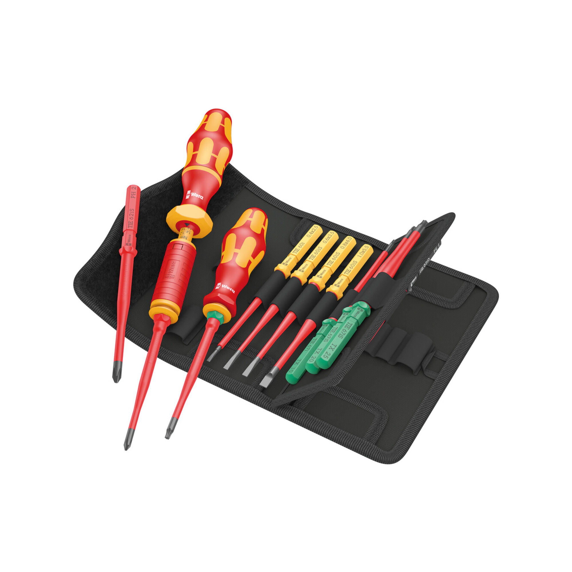 Wera VDE Drehmomentschraubendreher-Satz, Kraftform Kompakt VDE 16 Torque 1,2-3,0 Nm extra slim 1 Tool Finder, 16-teilig