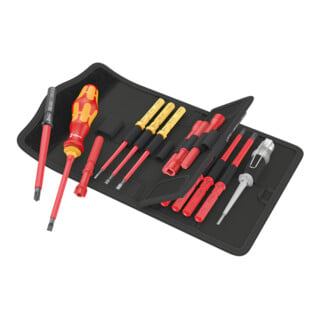 Wera VDE Lames interchangeables avec porte-embout, Kraftform Kompakt VDE 18 Universal 1 Tool Finder, 18 pièces