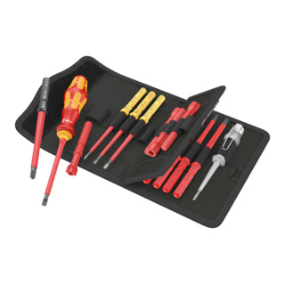 Wera VDE Lames interchangeables avec porte-embout, Kraftform Kompakt VDE 18 Universal 1 Tool Finder, 18 pièces