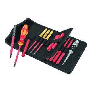 Wera VDE Lames interchangeables avec porte-embout, Kraftform Kompakt VDE 18 Universal 1 Tool Finder, 18 pièces