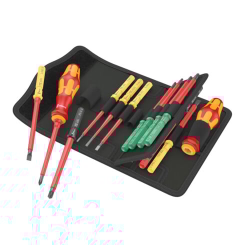 Wera VDE-Wechselklingen mit Handhalter, Kraftform Kompakt VDE 17 Universal 1 Tool Finder, 17-teilig