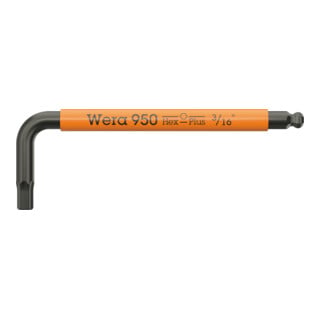 Wera Winkelschlüssel 950 SPKS Multicolour, zöllig, BlackLaser, 3/16" x 80 mm