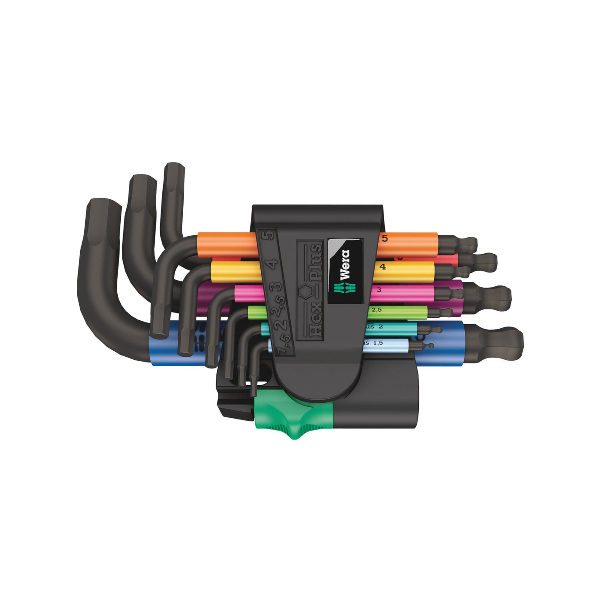 Wera Winkelschlüsselsatz 950/9 Hex-Plus Multicolour 2, metrisch, BlackLaser, 9-teilig