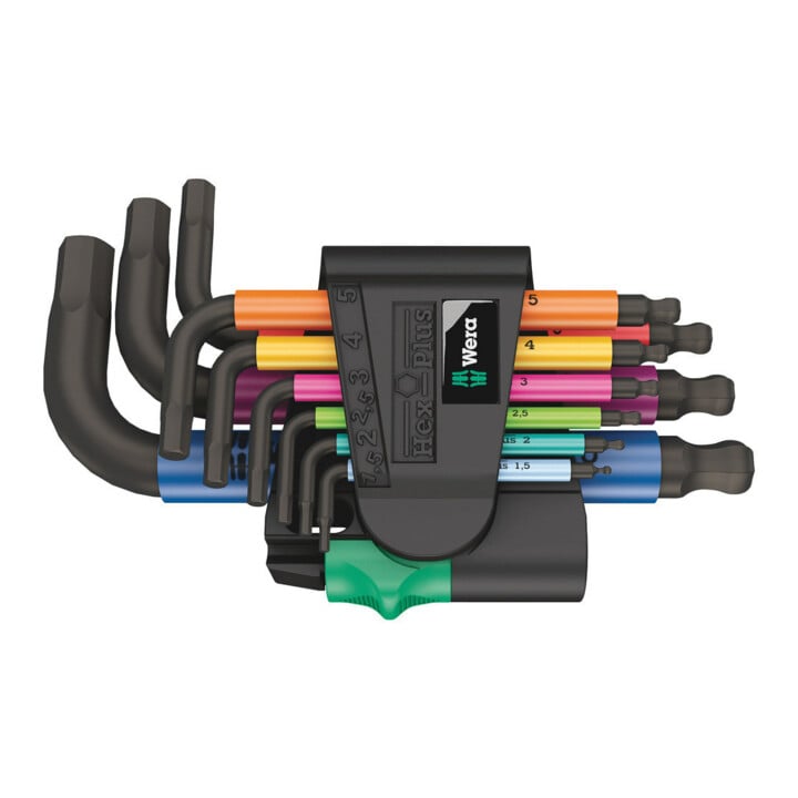 Wera Winkelschlüsselsatz 950/9 Hex-Plus Multicolour 2, metrisch, BlackLaser, 9-teilig