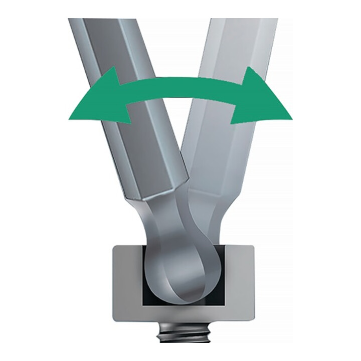 Wera Winkelschraubendreher-Satz (950PKL/7SM-Magnet), 7-teilig mit Kugelkopf und Magnetisiergerät