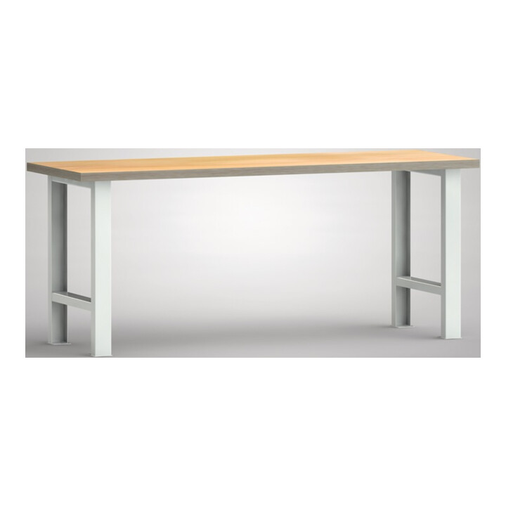 Werkbank B2000xT700xH840mm Buche Multiplex lichtgrau