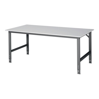 Werktisch Tom B2000xT1000xH760-1080mm Arbeitsplatte Melamin Gestell anthrazitgra
