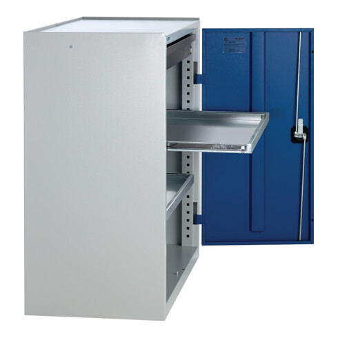 Werkzeug-/Beistellschrank H1000xB1000xT500mm 1Schubl.2BD grau/blau STUMPF