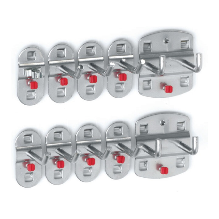 Werkzeughaltersortiment 10tlg.ku.-bescH 7Haken/2Doppelhaken/1Werkzeugklemme