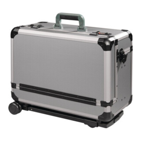 Werkzeugkoffer Alu, 490×245×355mm, mobile avec couvercle 2 parties, verrouillable