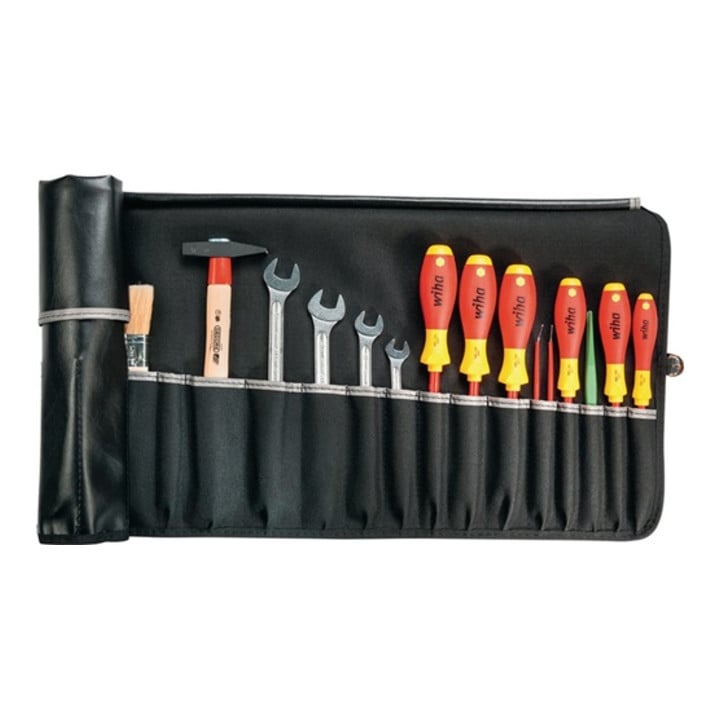 Werkzeugrolltasche 12 Fächer B540xH330mm Industrieleder schwarz PARAT