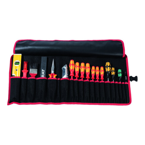 Werkzeugrolltasche 20 Fächer B740xH330mm Nyl.schwarz/rot PARAT