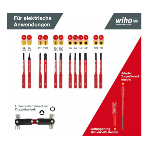 Werkzeugsortiment 23-tlg.in Funktionstasche WIHA