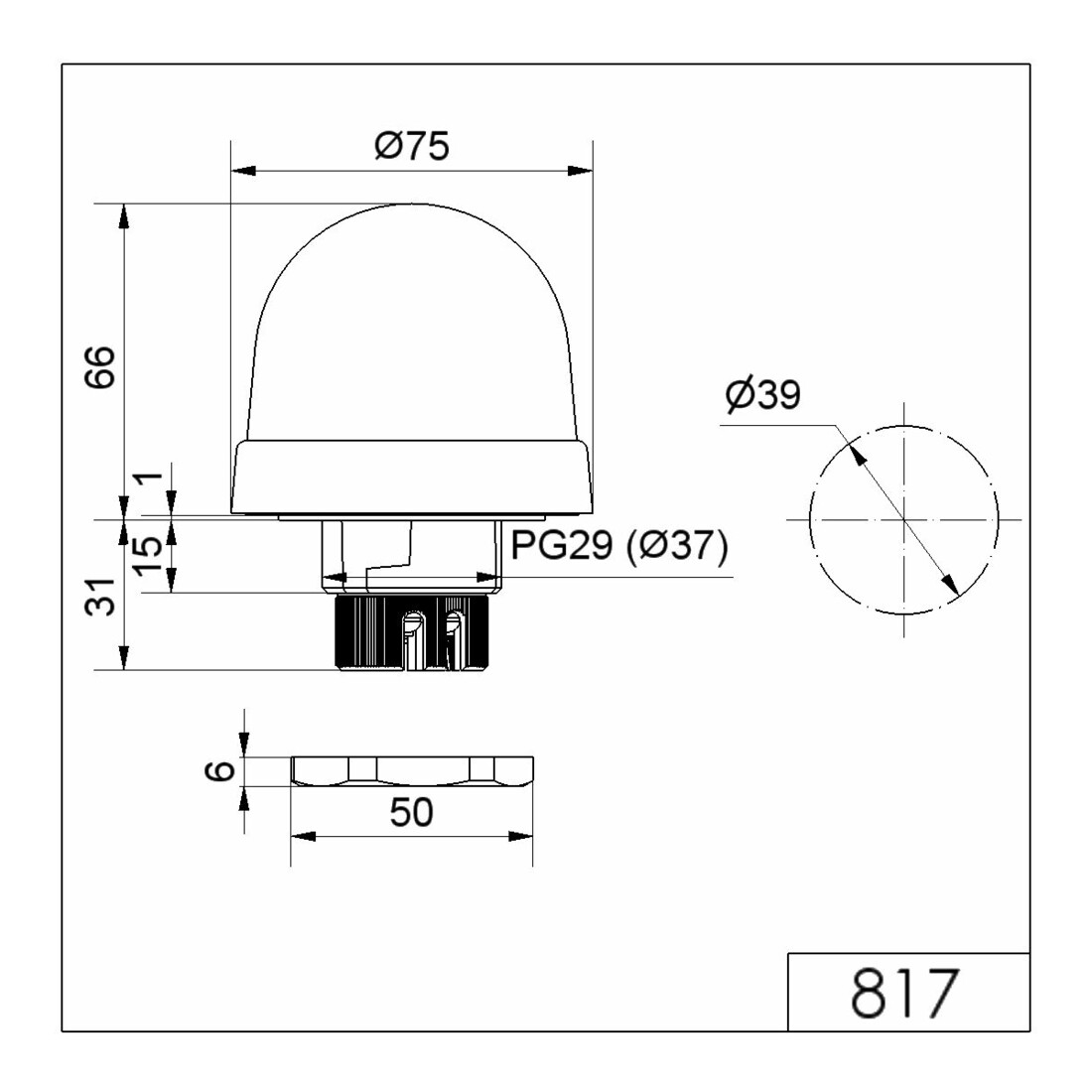 Werma Blitzleuchte 230V AC rt 81710068