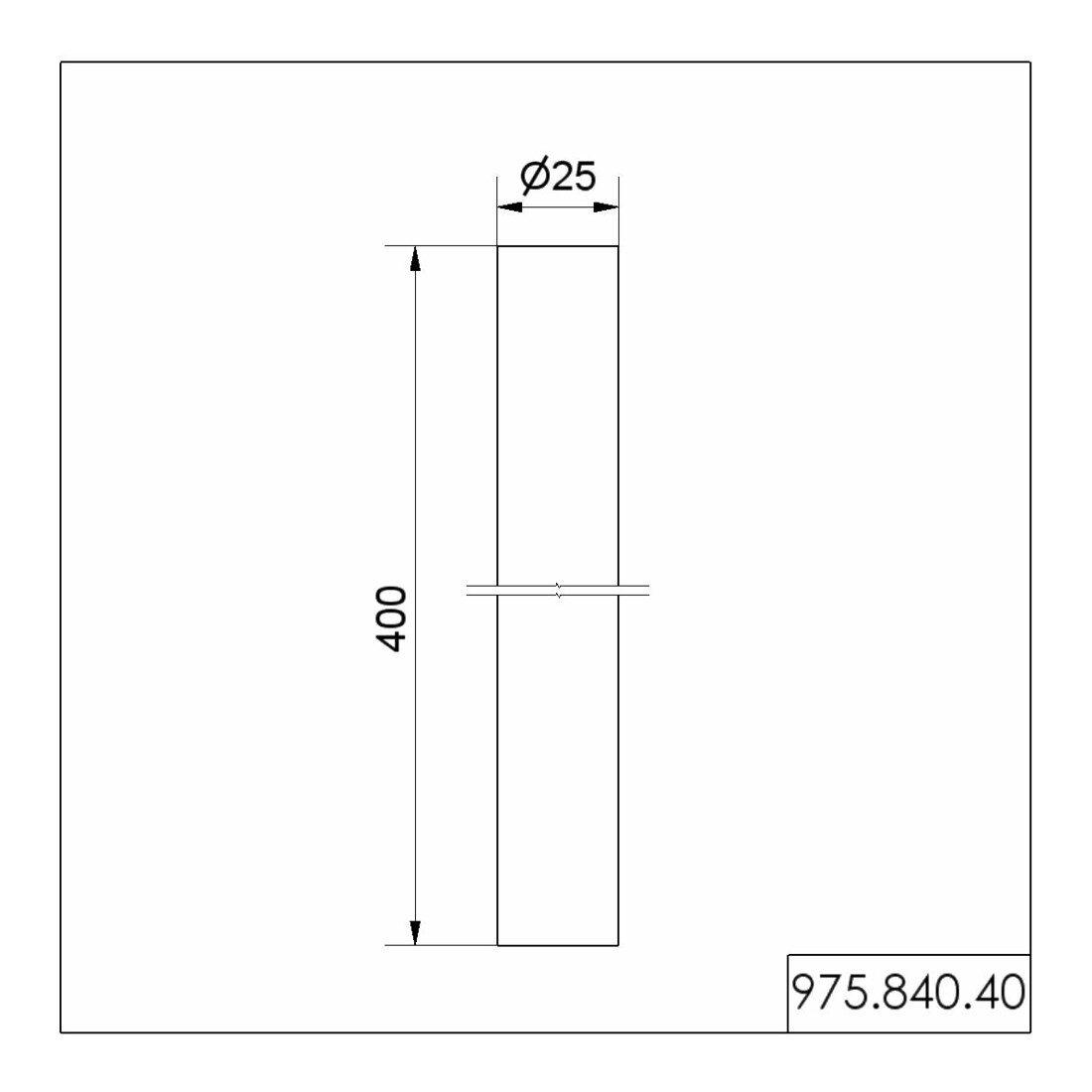 Werma Tube de fixation 400 mm Ø 25 mm 97584040