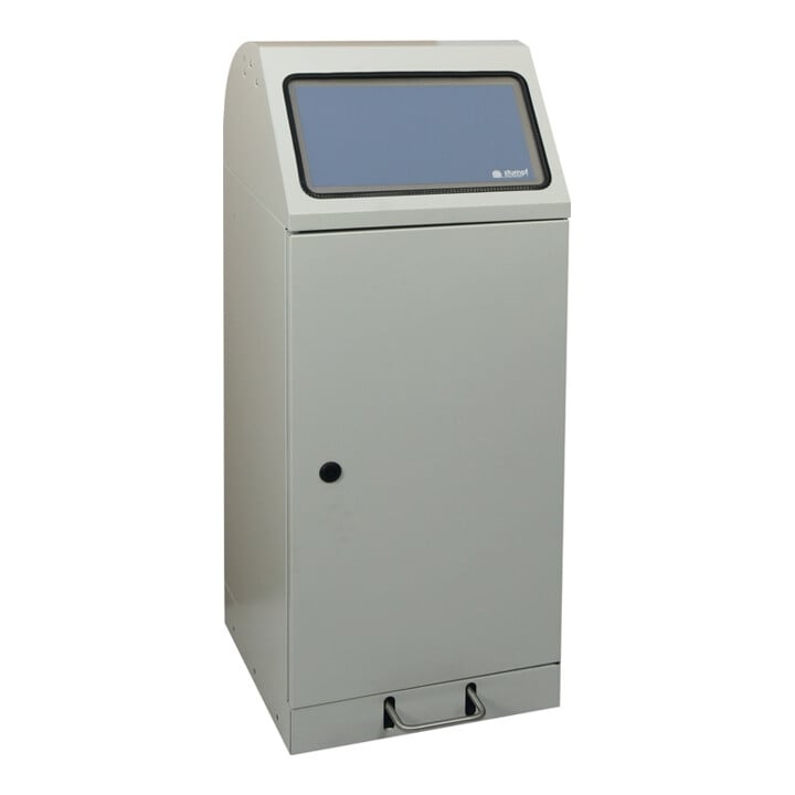 Wertstoffsammler 70l H1000xB400xT380mm lichtgrau verz. Einsatz,Trethebel STUMPF