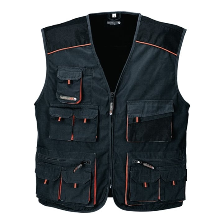 Weste Gr. 60 dunkelgrau/schwarz/orange 65% PES/35% CO TERRATREND