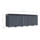 Westmann Abri pour poubelles Pedura 5 5x240L avec pédale Anthracite