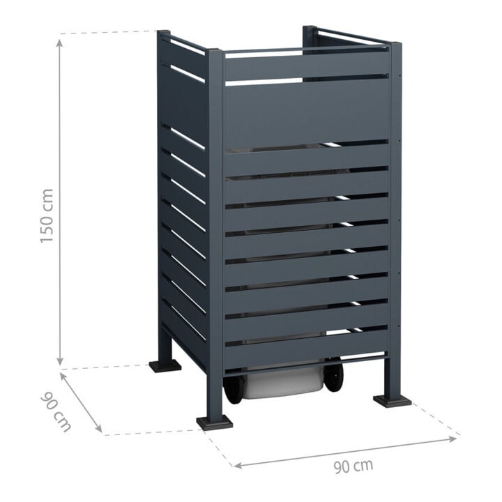Westmann Afvalcontainerbekleding Planum 1x 240L 90 x 90 x 150 cm