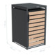Westmann Bac à ordures Lacina 1x 240 L 80 × 68 × 116 cm