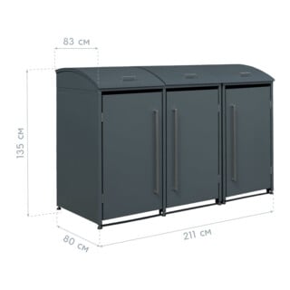 Westmann Bac à ordures Moderna 3 3x240 L 83 × 211 × 135 cm